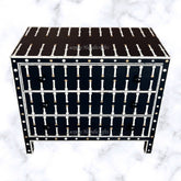 Dot Bone Inlay 3 Drawer Chest Black 2